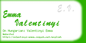 emma valentinyi business card